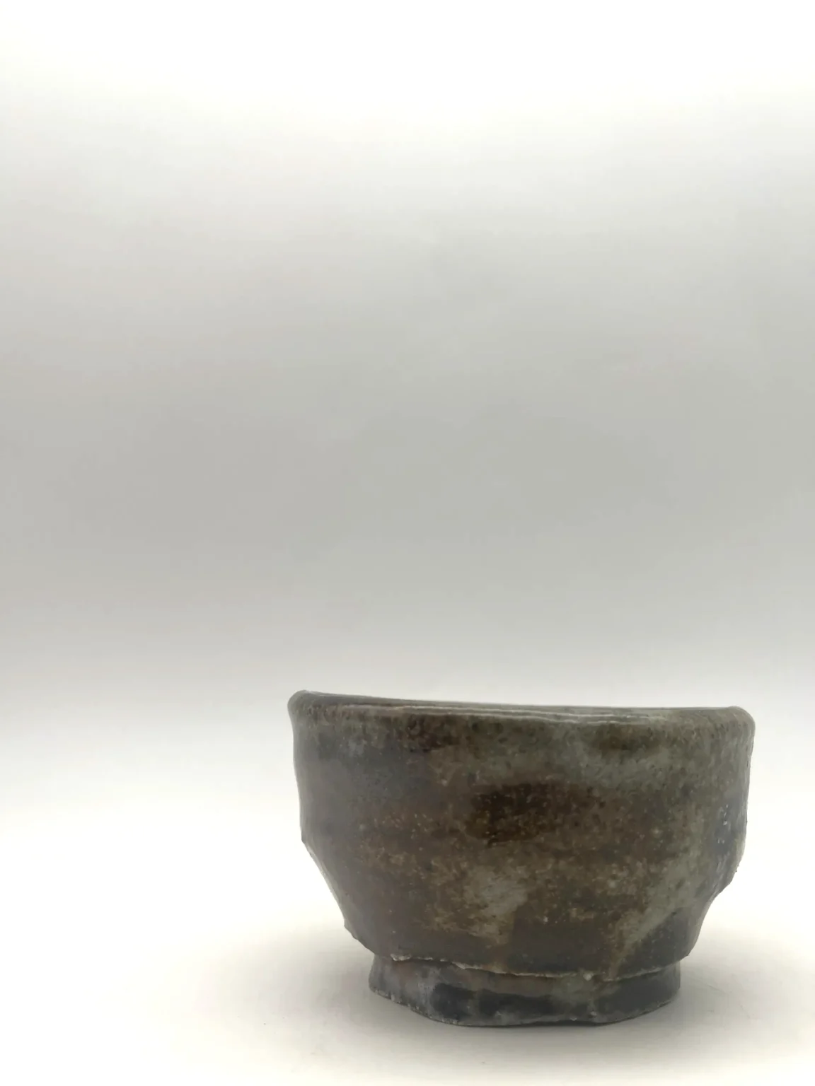 Anagama organic ochoko, side view by Timi Lantos Ceramics
