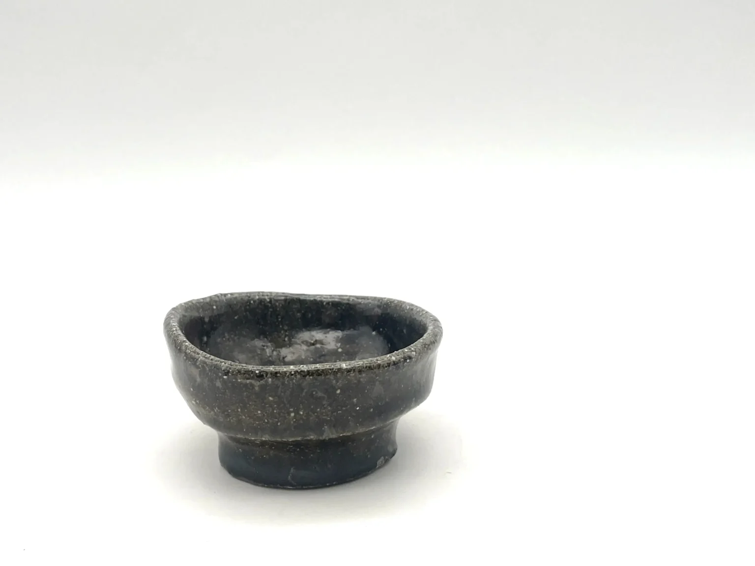 Ochoko with ash glaze and firecolor effects by Timi Lantos Ceramics