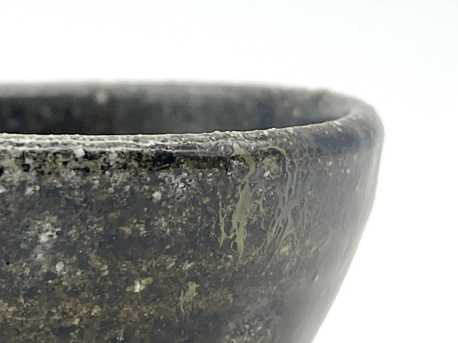 Rustic brown ochoko, top view by Timi Lantos Ceramics