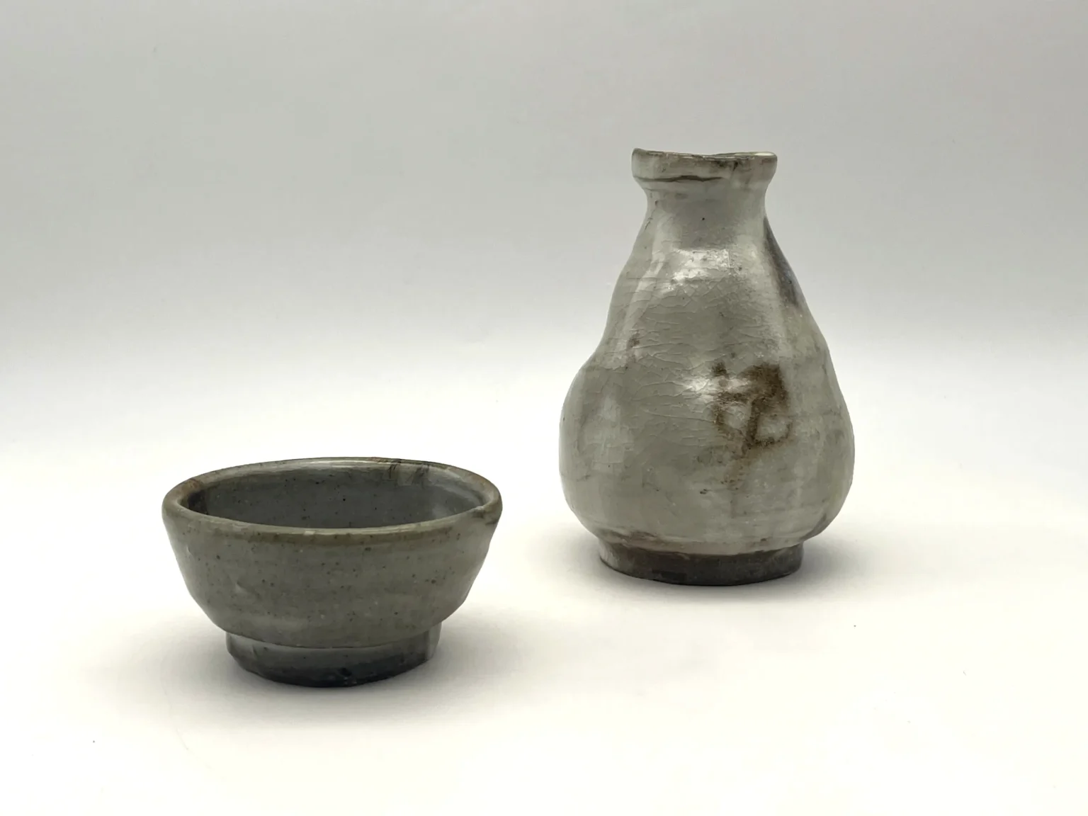 Anagama earthy sake bottle, detail by Timi Lantos Ceramics