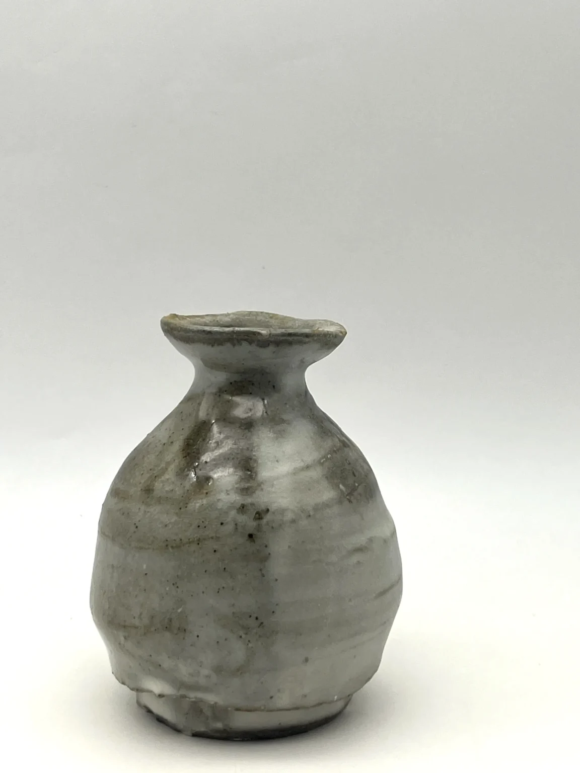Spotty iron bottle with carbon trap earthy effect by Timi Lantos Ceramics