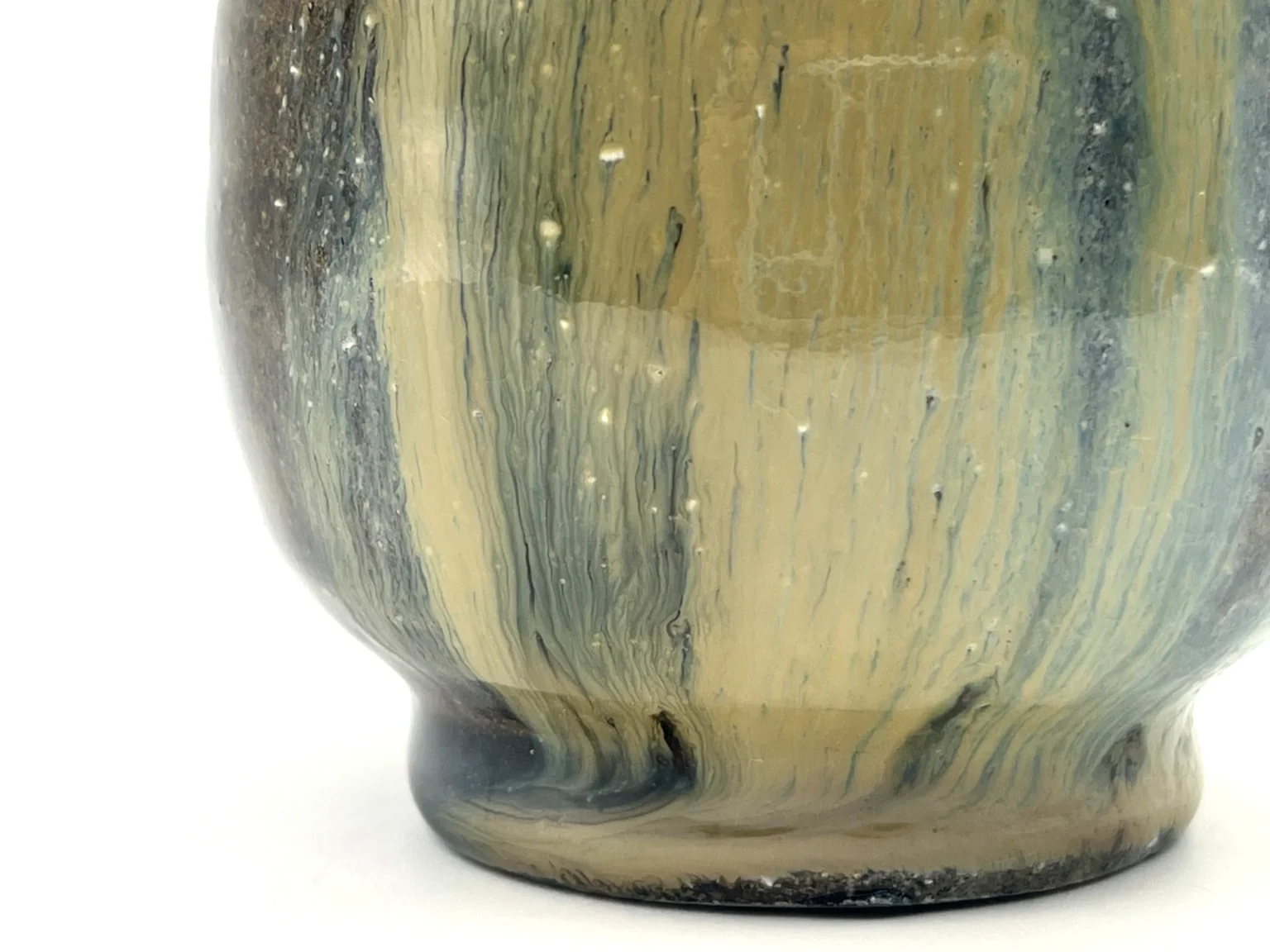 Tokkuri sake bottle with ash covered surface and natural fire effects by Timi Lantos Ceramics