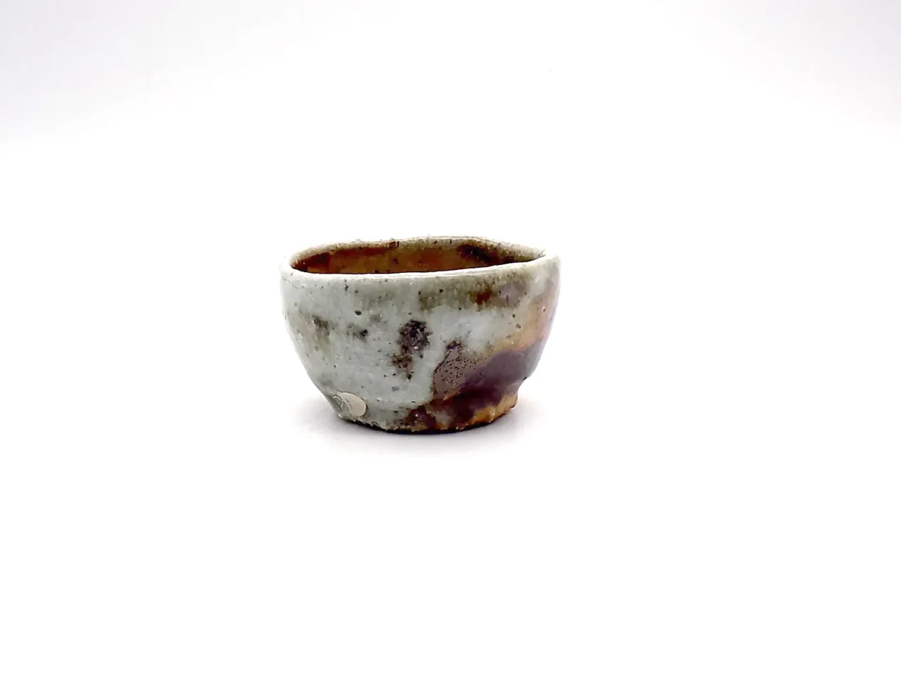 wheel thrown ochoko wabi sabi wood fired ash glaze