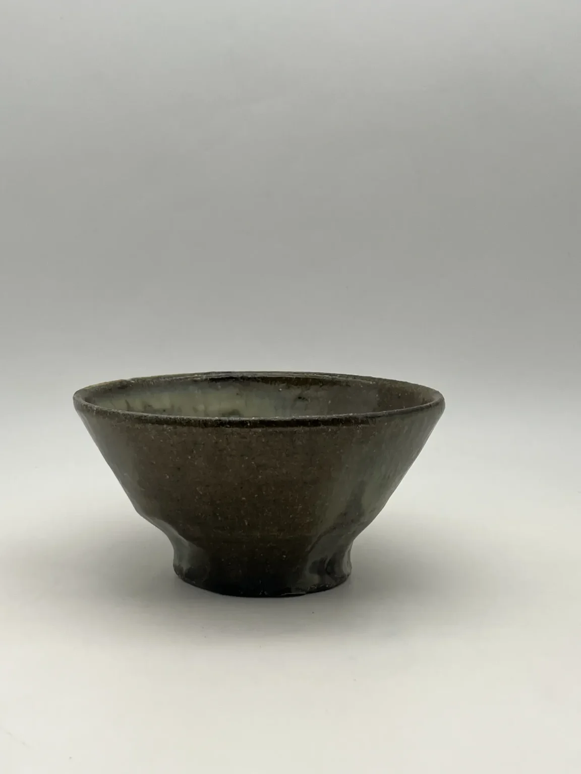Wood-fired wabi-sabi matcha bowl with feldspar glaze by Timi Lantos Ceramics