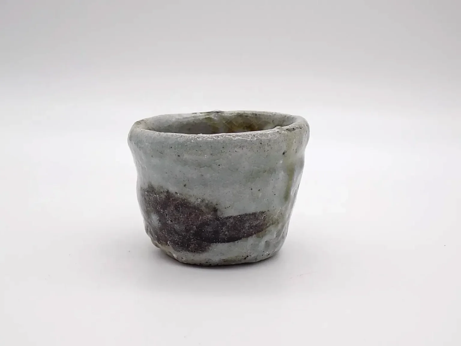 wood fired sake cup ash anagama glaze by Timi Lantos Ceramics